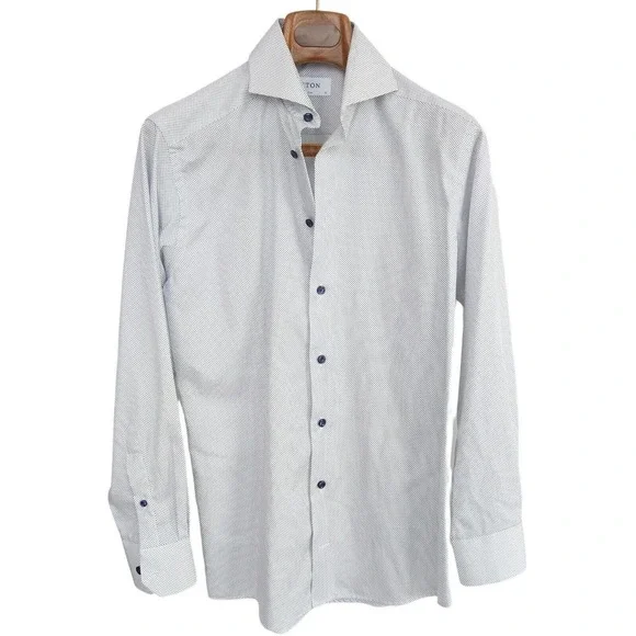 slim fit dress slacks Men's Eton Slim Fit Solid Dress Shirt, Size 15R